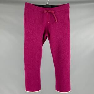 TS (S) Size M Purple Ribbed Wool Blend Drawstring Casual Pants